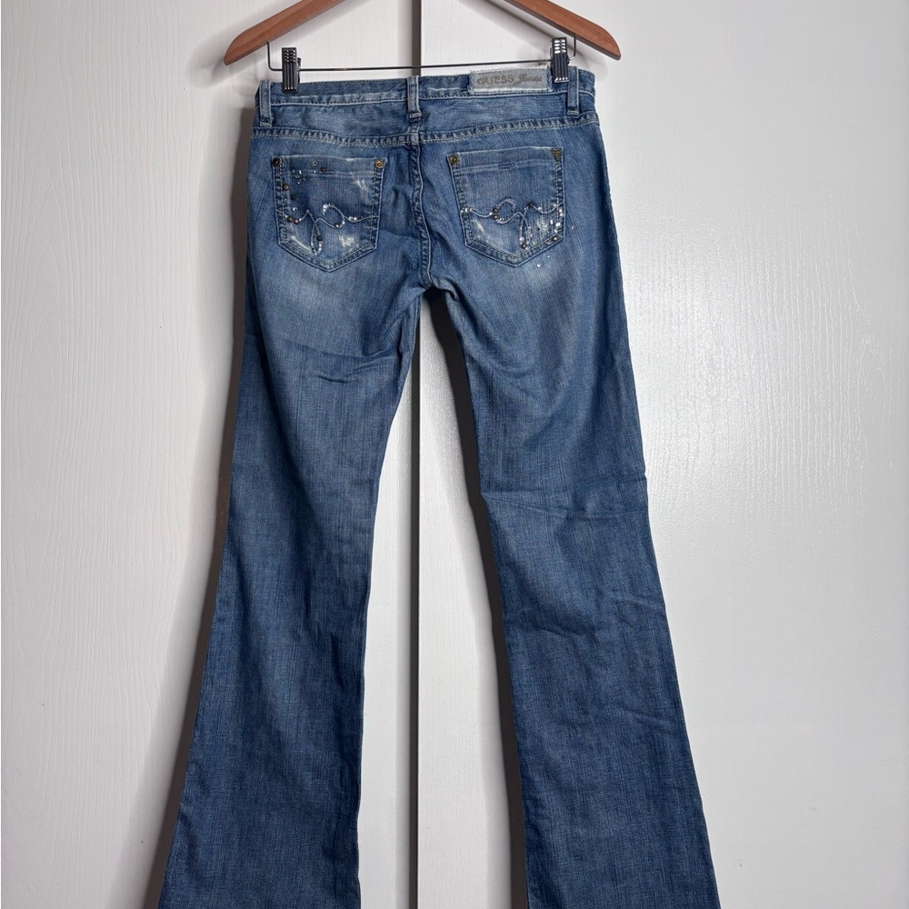 👖 Guess Jeans Distressed Flare Denim | Size 26 | Stud Detail 👖 - Picture 7 of 9